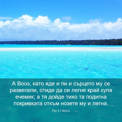 Picture 03 - Рут 3:7 BULG - А Вооз, като яде и пи и - Bible Verse Picture
