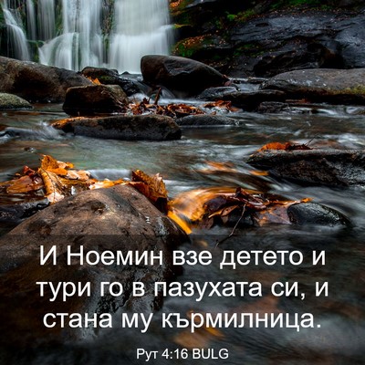Picture 03 - Рут 4:16 BULG - И Ноемин взе детето и тури - Bible Verse Picture