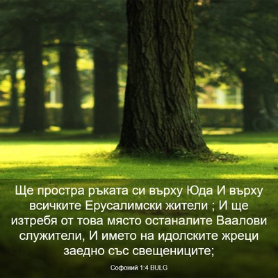 Picture 03 - Софоний 1:4 BULG - Ще простра ръката си върху - Bible Verse Picture
