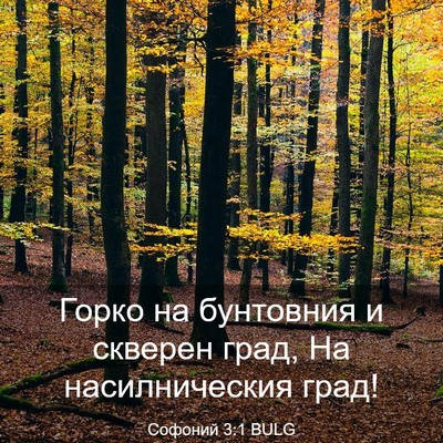 Picture 03 - Софоний 3:1 BULG - Горко на бунтовния и - Bible Verse Picture