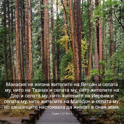 Picture 03 - Съдии 1:27 BULG - Манасия не изгони жителите - Bible Verse Picture
