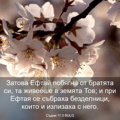 Picture 03 - Съдии 11:3 BULG - Затова Ефтай побягна от - Bible Verse Picture