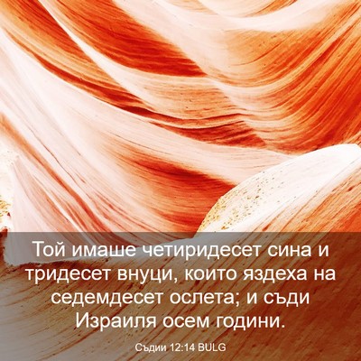 Picture 03 - Съдии 12:14 BULG - Той имаше четиридесет сина - Bible Verse Picture