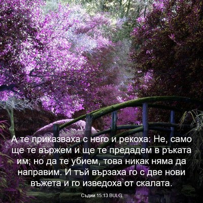 Picture 03 - Съдии 15:13 BULG - А те приказваха с него и - Bible Verse Picture