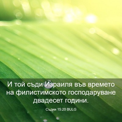 Picture 03 - Съдии 15:20 BULG - И той съди Израиля във - Bible Verse Picture