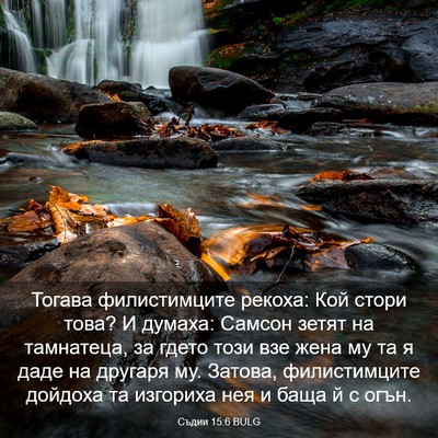 Picture 03 - Съдии 15:6 BULG - Тогава филистимците - Bible Verse Picture