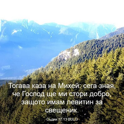 Picture 03 - Съдии 17:13 BULG - Тогава каза на Михей: сега - Bible Verse Picture