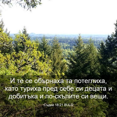 Picture 03 - Съдии 18:21 BULG - И те се обърнаха та - Bible Verse Picture