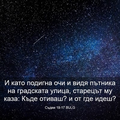 Picture 03 - Съдии 19:17 BULG - И като подигна очи и видя - Bible Verse Picture