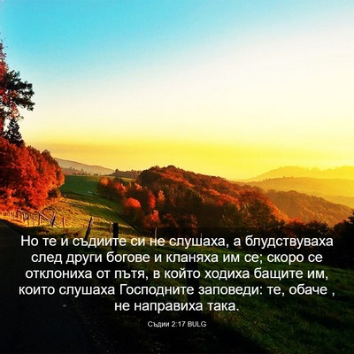 Picture 03 - Съдии 2:17 BULG - Но те и съдиите си не - Bible Verse Picture