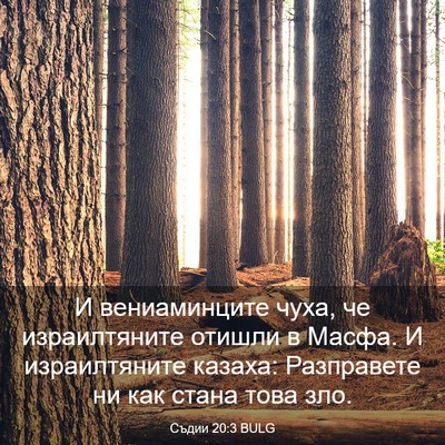 Picture 03 - Съдии 20:3 BULG - И вениаминците чуха, че - Bible Verse Picture