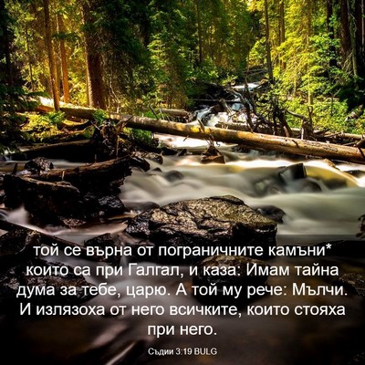 Picture 03 - Съдии 3:19 BULG - той се върна от - Bible Verse Picture