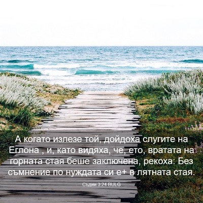 Picture 03 - Съдии 3:24 BULG - А когато излезе той, - Bible Verse Picture
