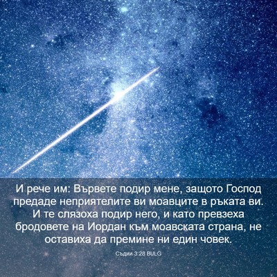 Picture 03 - Съдии 3:28 BULG - И рече им: Вървете подир - Bible Verse Picture