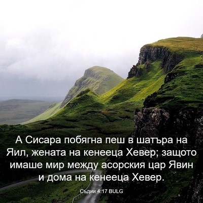 Picture 03 - Съдии 4:17 BULG - А Сисара побягна пеш в - Bible Verse Picture