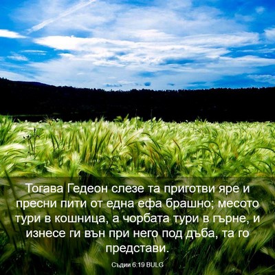 Picture 03 - Съдии 6:19 BULG - Тогава Гедеон слезе та - Bible Verse Picture