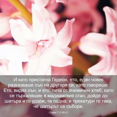 Picture 03 - Съдии 7:13 BULG - И като пристигна Гедеон, - Bible Verse Picture