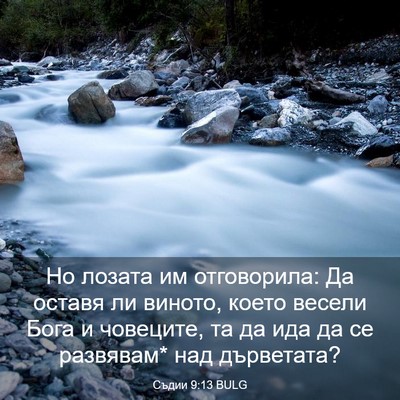 Picture 03 - Съдии 9:13 BULG - Но лозата им отговорила: Да - Bible Verse Picture