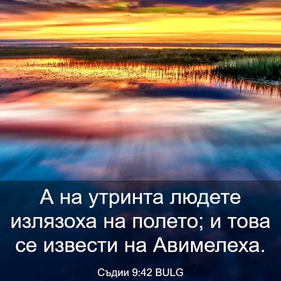 Picture 03 - Съдии 9:42 BULG - А на утринта людете - Bible Verse Picture