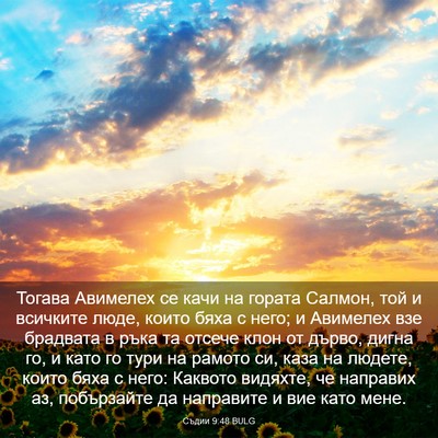 Picture 03 - Съдии 9:48 BULG - Тогава Авимелех се качи на - Bible Verse Picture