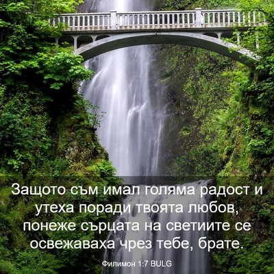 Picture 03 - Филимон 1:7 BULG - Защото съм имал голяма - Bible Verse Picture