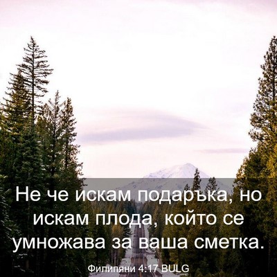 Picture 03 - Филипяни 4:17 BULG - Не че искам подаръка, но - Bible Verse Picture