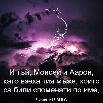 Picture 03 - Числа 1:17 BULG - И тъй, Моисей и Аарон, като - Bible Verse Picture