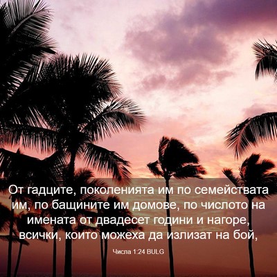 Picture 03 - Числа 1:24 BULG - От гадците, поколенията им - Bible Verse Picture