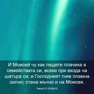 Picture 03 - Числа 11:10 BULG - И Моисей чу как людете - Bible Verse Picture