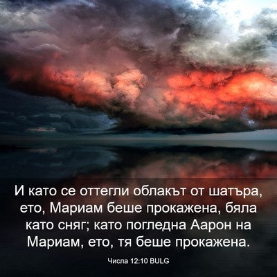 Picture 03 - Числа 12:10 BULG - И като се оттегли облакът - Bible Verse Picture