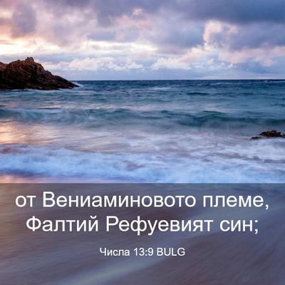 Picture 03 - Числа 13:9 BULG - от Вениаминовото племе, - Bible Verse Picture