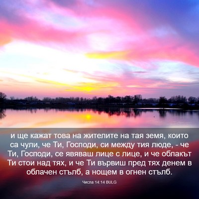 Picture 03 - Числа 14:14 BULG - и ще кажат това на жителите - Bible Verse Picture