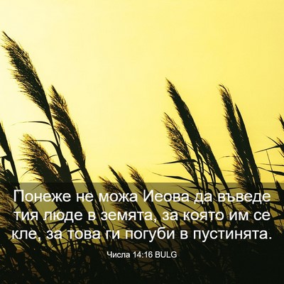Picture 03 - Числа 14:16 BULG - Понеже не можа Иеова да - Bible Verse Picture