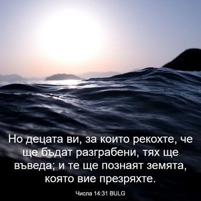 Picture 03 - Числа 14:31 BULG - Но децата ви, за които - Bible Verse Picture