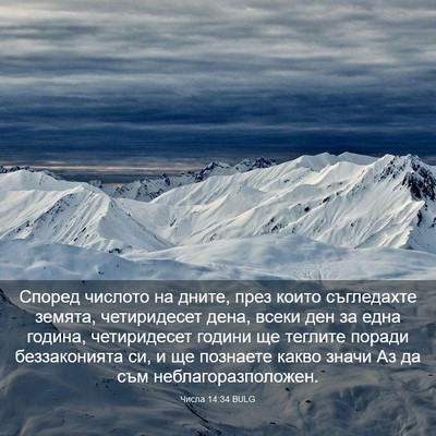 Picture 03 - Числа 14:34 BULG - Според числото на дните, - Bible Verse Picture
