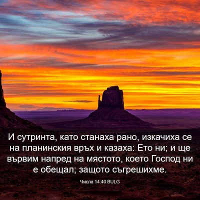 Picture 03 - Числа 14:40 BULG - И сутринта, като станаха - Bible Verse Picture