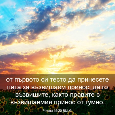 Picture 03 - Числа 15:20 BULG - от първото си тесто да - Bible Verse Picture
