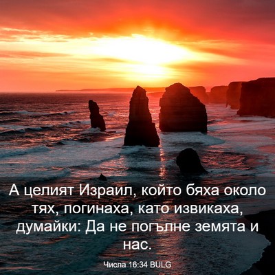Picture 03 - Числа 16:34 BULG - А целият Израил, който бяха - Bible Verse Picture