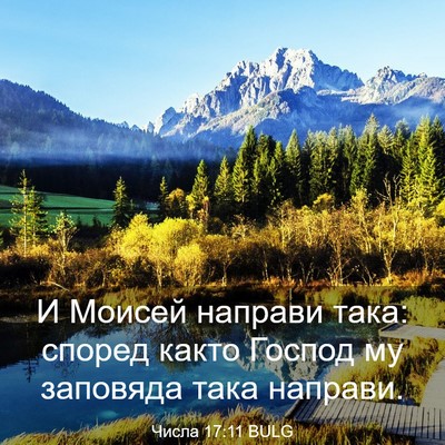 Picture 03 - Числа 17:11 BULG - И Моисей направи така: - Bible Verse Picture