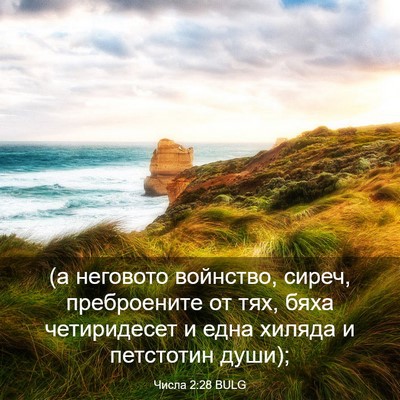 Picture 03 - Числа 2:28 BULG - (а неговото войнство, - Bible Verse Picture