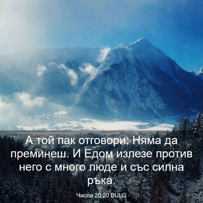 Picture 03 - Числа 20:20 BULG - А той пак отговори: Няма да - Bible Verse Picture