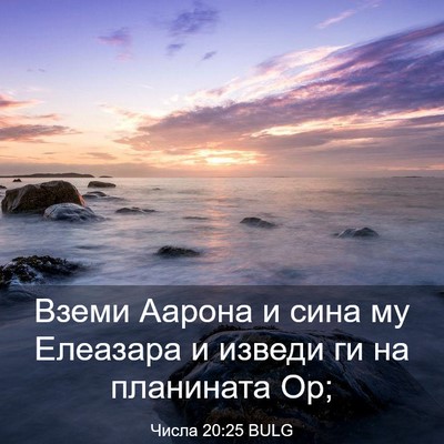 Picture 03 - Числа 20:25 BULG - Вземи Аарона и сина му - Bible Verse Picture