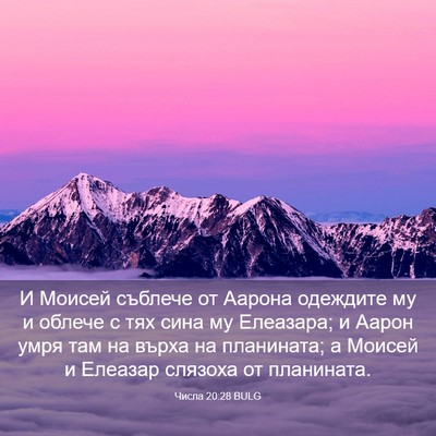 Picture 03 - Числа 20:28 BULG - И Моисей съблече от Аарона - Bible Verse Picture