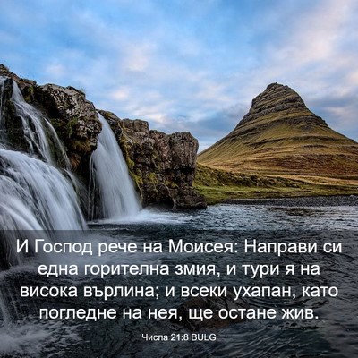 Picture 03 - Числа 21:8 BULG - И Господ рече на Моисея: - Bible Verse Picture