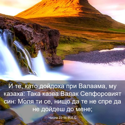 Picture 03 - Числа 22:16 BULG - И те, като дойдоха при - Bible Verse Picture