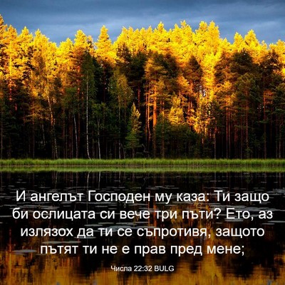 Picture 03 - Числа 22:32 BULG - И ангелът Господен му каза: - Bible Verse Picture