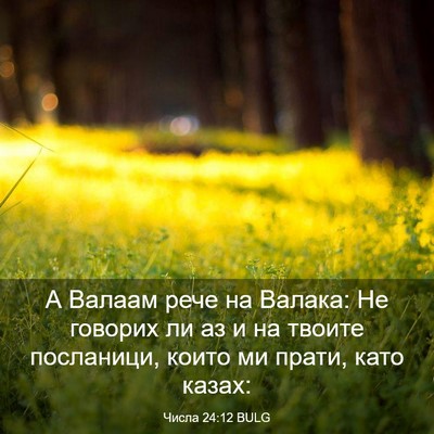 Picture 03 - Числа 24:12 BULG - А Валаам рече на Валака: Не - Bible Verse Picture