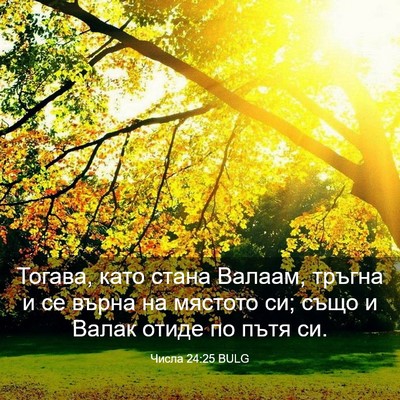 Picture 03 - Числа 24:25 BULG - Тогава, като стана Валаам, - Bible Verse Picture