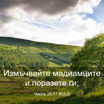 Picture 03 - Числа 25:17 BULG - Измъчвайте мадиамците и - Bible Verse Picture