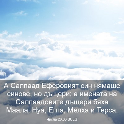 Picture 03 - Числа 26:33 BULG - А Салпаад Еферовият син - Bible Verse Picture